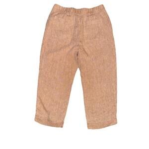 J JILL Pure Jill Size Small Cropped Linen Pants Rose Brown Wide Leg  Lagenlook